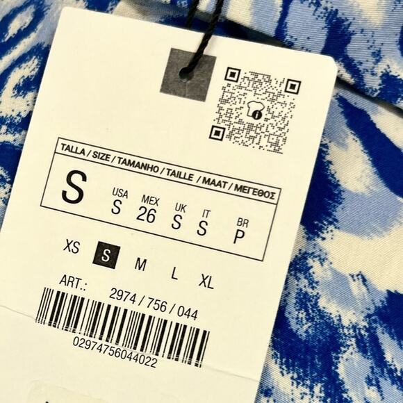 NWT Zara printed belted dress -S belt included - Picture 4 of 5